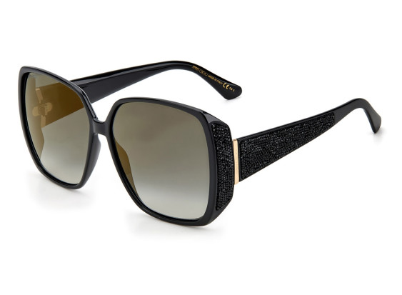 Jimmy Choo CLOE/S 0807FQ Black/Grey Gradient Gold Mirror