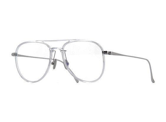 Tom Ford FT5666-B/O 026 Shiny Crystal/Rhodium/Clear Blue Light Block 52mm