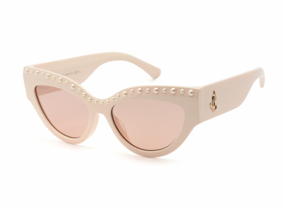 Jimmy Choo SONJA/G/S 0SZJ Ivory / Pink Flash Silver Mirror