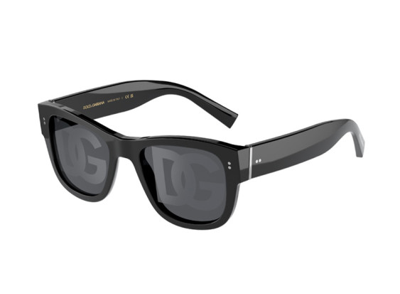 Dolce & Gabbana DG4338 501/M Black/Dark Grey Tampo Silver