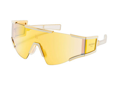 Balmain FLECHE BPS-138B Gold/Bone Enamel/Matte Crystal/Dark Grey Black Flash Mirror