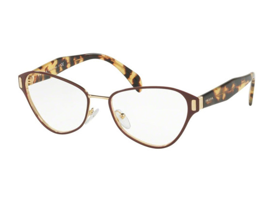 Prada PR58UV TY71O1 Top Bordeaux/Gold/Light Spotted Havana 53mm