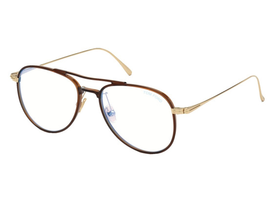 Tom Ford FT5666-B/O 048 Shiny Transparent Dark Brown/Shiny Rose Gold 52mm