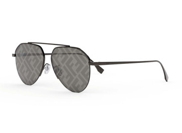 Fendi FE40061U 12C Shiny Dark Ruthenium/Smoke Mirror