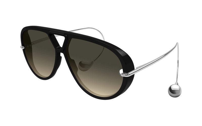 Bottega Veneta BV1273S 010 Black/Silver/Double Gradient Brown To Ochra