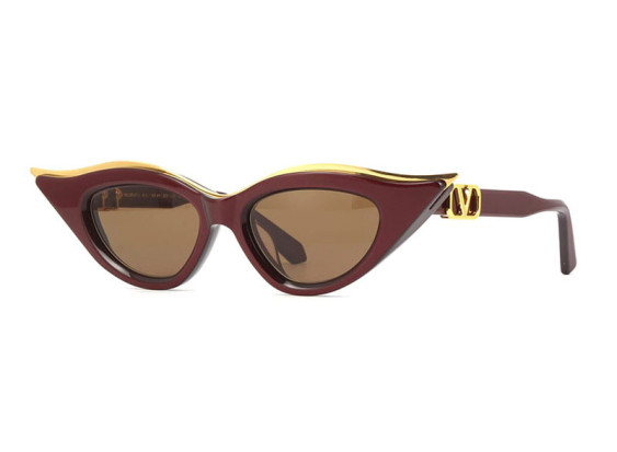 Valentino V-GOLDCUT-II VLS-114B Bordeaux/Yellow Gold/Dark Brown AR