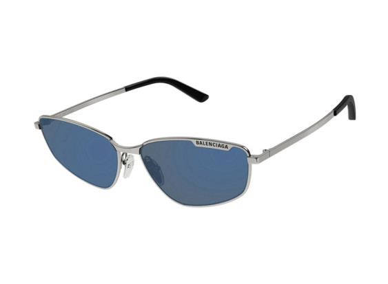 Balenciaga BB0277S 003 Ruthenium/Blue Mirror