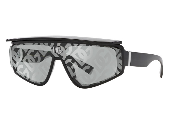 Dolce & Gabbana DG6177 501/AL Shiny Black/Light Grey Mirror