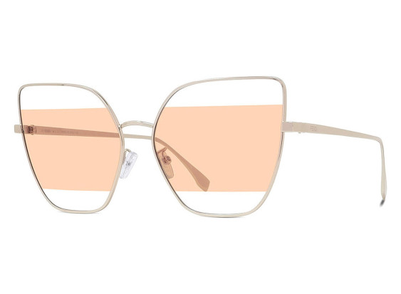 Fendi FE40015U 61 32S Shiny Light Gold/Clear and Pink