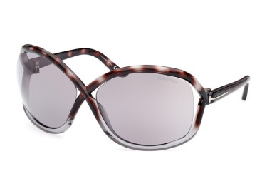 Tom Ford FT1068 55C Gradient Grey Havana/Smoke Grey Silver Flash Mirror