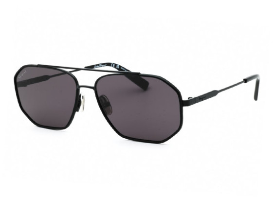 Salvatore Ferragamo SF303SL 001 Shiny Black/Black Leather/Dark Grey