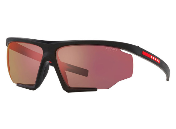 Prada Sport PS07YS DG010A Matte Black/Black Rubber/Dark Grey Mirror Orange Tuning