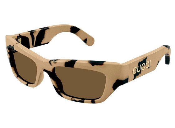 Gucci GG1296S 003 Black Big Spotted Havana/Solid Nicotine