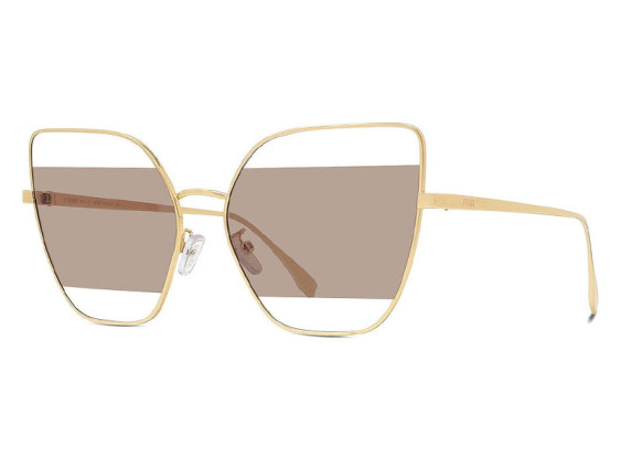 Fendi FE40015U 61 30E Shiny Gold/Clear and Chocolate