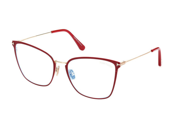 Tom Ford FT5839-B 075 Shiny Fuxia/Gold/Clear Blue Light Block 56mm