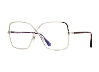 Tom Ford FT5841-B 016 Shiny Palladium/Clear Blue Light Block 59mm