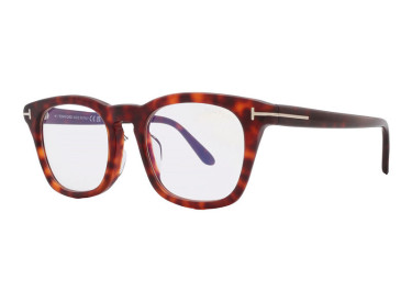 Tom Ford FT5870-F-B 054 Red Havana/Clear Blue Light Block 52mm