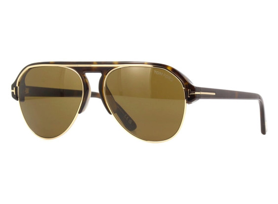 Tom Ford FT0929 52J Shiny Dark Havana with Gold/Roviex