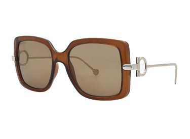 Salvatore Ferragamo SF913S 210 Shiny Brown/Silver/Brown