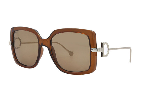 Salvatore Ferragamo SF913S 210 Shiny Brown/Silver/Brown