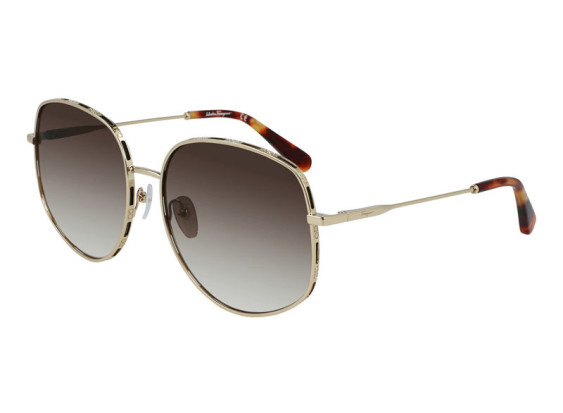 Salvatore Ferragamo SF277S 735 Gold/Red Tortoise / Brown Gradient