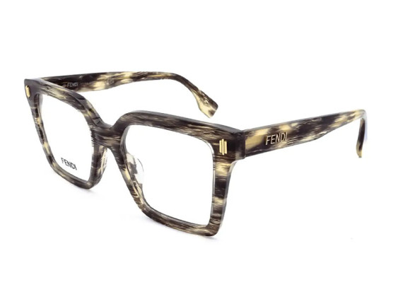 Fendi FE50036I 063 Shiny Grey Horn 51mm