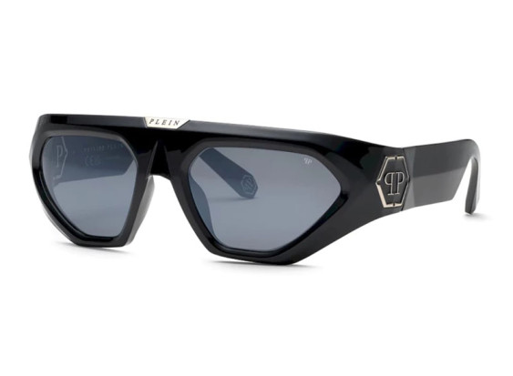Philipp Plein SPP153 Z42X Shiny Black/Grey Silver Mirror