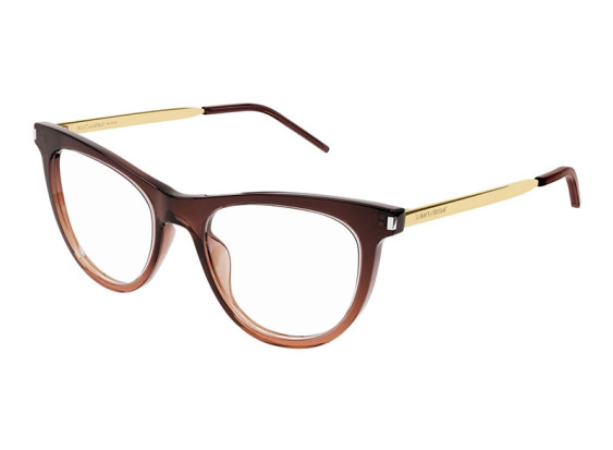 Saint Laurent SL514 004 Brown to Transparent Brown Gradient/Gold/Transparent AR 52mm