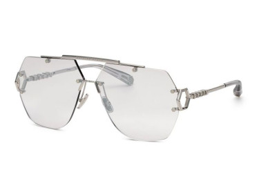 Philipp Plein SPP111 Sleek 579F Shiny Palladium/Silver Mirror