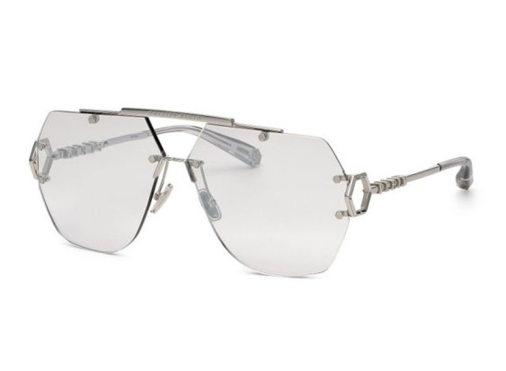 Philipp Plein SPP111 Sleek 579F Shiny Palladium/Silver Mirror