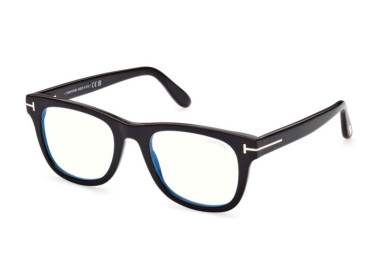 Tom Ford FT5820-B 001 Shiny Black/Clear Blue Light Block 50mm
