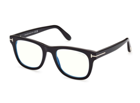 Tom Ford FT5820-B 001 Shiny Black/Clear Blue Light Block 50mm