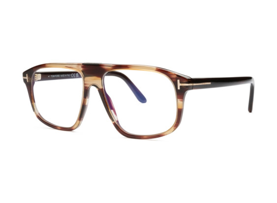 Tom Ford FT5901-B 050 Dark Brown/Clear/Blue-Light Block Lenses 55mm