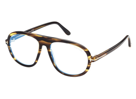 Tom Ford FT5755-B 055 Colored Havana/Clear Blue Light Block 55mm