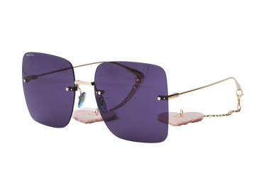 Gucci GG1147S 004 Gold with Pink Detachable Heart Charms/Blue
