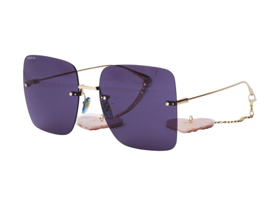 Gucci GG1147S 004 Gold with Pink Detachable Heart Charms/Blue