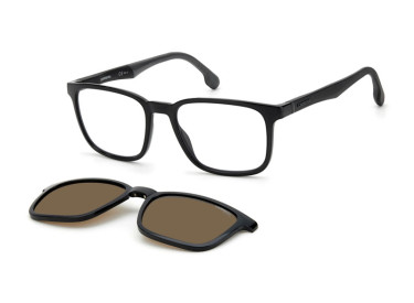 Carrera CA 8045/CS 0807 SP Black/Clear with Magnetic Clip-On Bronze Polarized