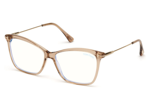 Tom Ford FT5687-F-B 045 Tranparent Brown/Rose Gold/Clear Blue Light Block 56mm