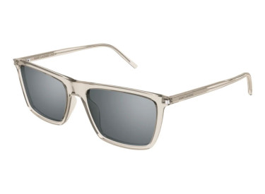 Saint Laurent SL668 003 Transparent Beige/Silver Mirror
