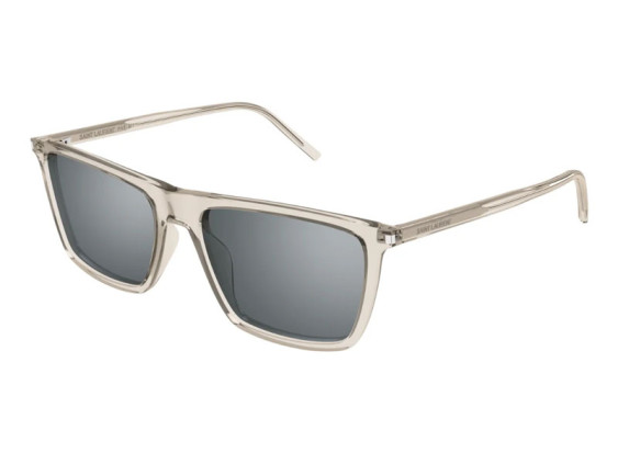 Saint Laurent SL668 003 Transparent Beige/Silver Mirror
