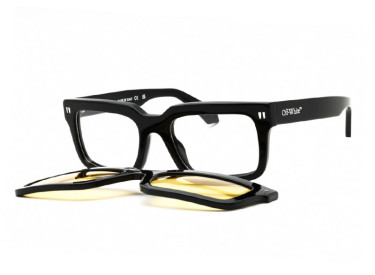 Off-White OERI130 CLIP ON2 1018 Black/Clear with Magnetic Clip-On Yellow
