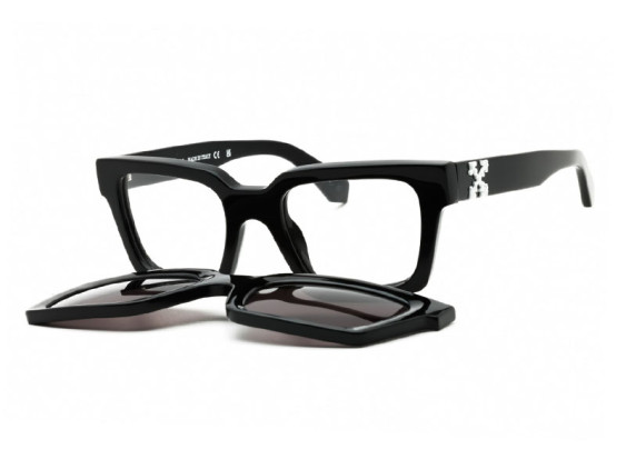 Off-White OERI14C CLIP ON 1007 Black/Clear with Magnetic Clip-On Dark Grey