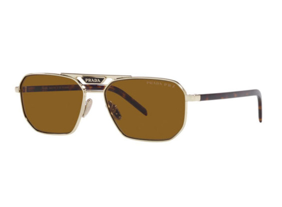 Prada PR58YS ZVN5Y1 Pale Gold/Dark Brown Polarized