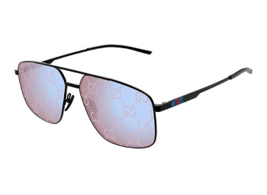 Gucci GG1676S 005 Black/VIolet with GG pattern White Mirror