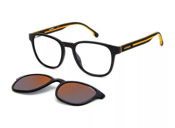 Carrera CA 8062/CS 08LZ OZ Black/Orange/Clear with Magnetic Clip-On Multilayer Red