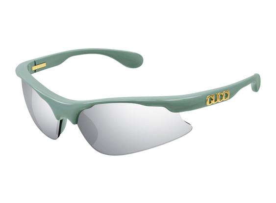Gucci GG1774S 005 Shiny Mineral Green/Solid Smoke with Silver Mirror