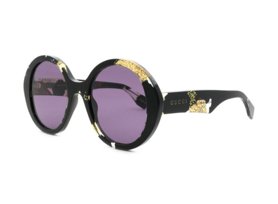 Gucci GG1628S 001 Black And Glitter Havana/Purple