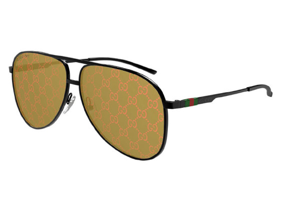 Gucci GG1677S 005 Black/Brown with Light Silver GG Pattern Mirror