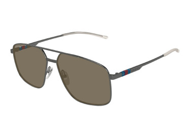 Gucci GG1676S 003 Shiny Dark Ruthenium/Brown