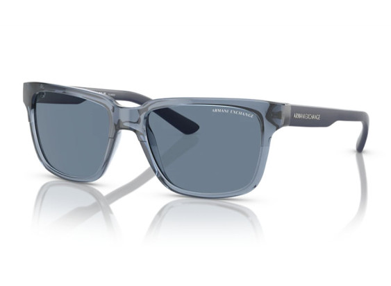 Armani Exchange AX4026S 82782V Shiny Transparent Blue/Dark Blue Polarized